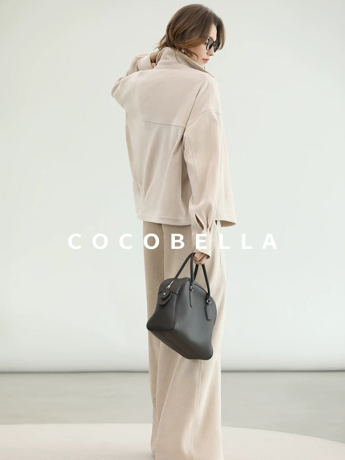 COCOBELLA Warm Relaxed Lapel Button Pocket Women Commuter Casual Polyester Jackets