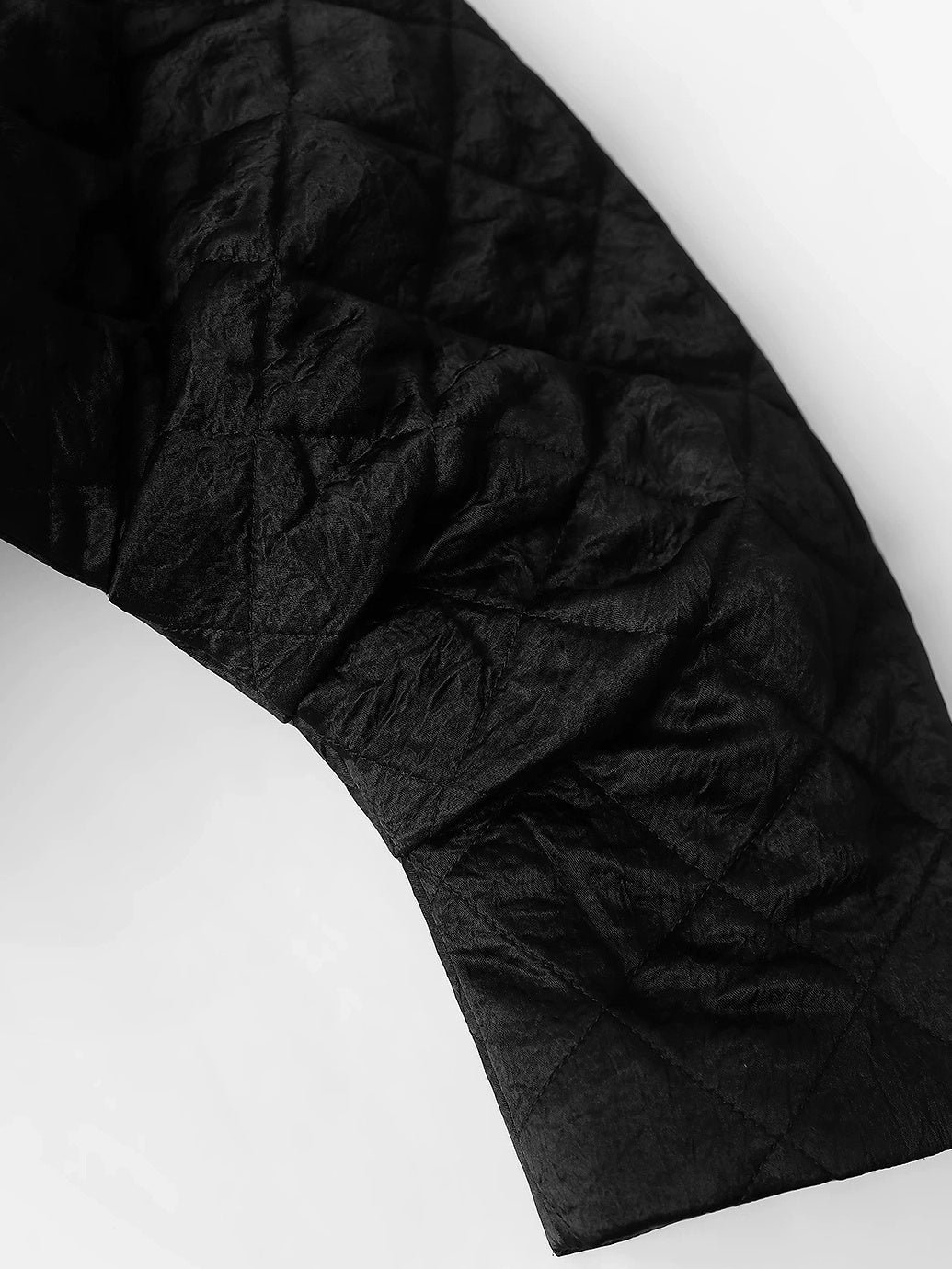 COCOBELLA Warm Short Pleated Acetate Straight Fit Street Style Black Zip Padded Jackets