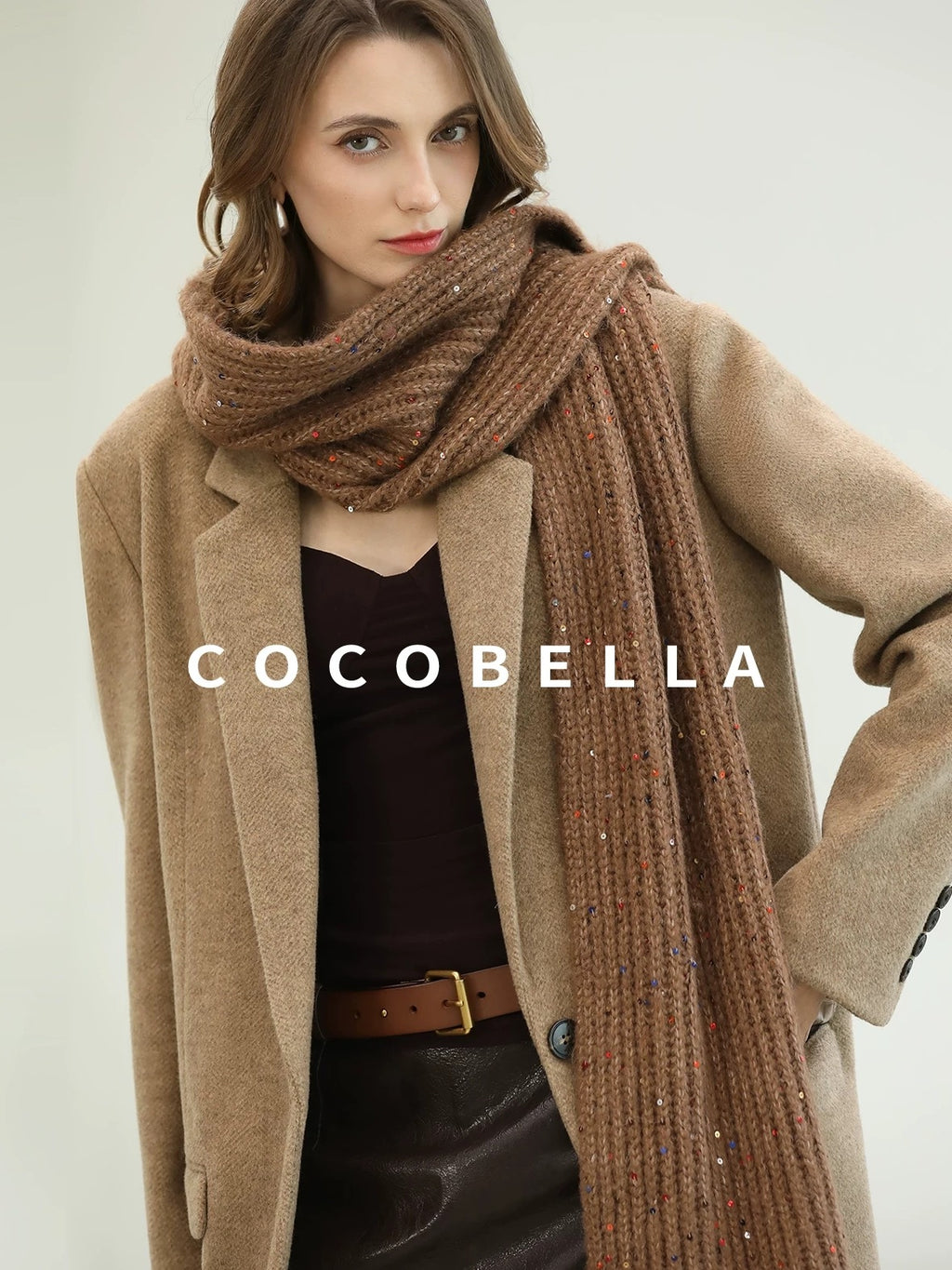 COCOBELLA Warm Wool Blend Office Relaxed Fit Single Button Flap Pockets Women Blazers