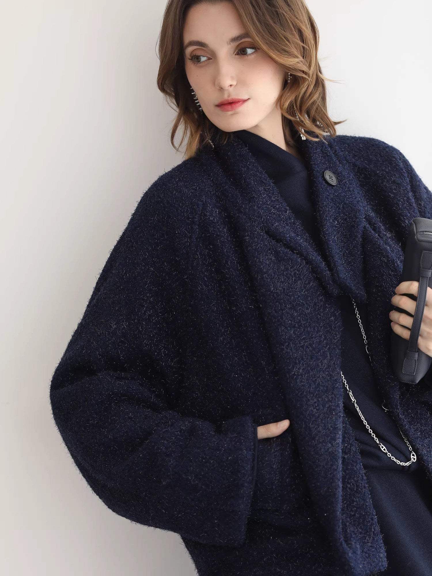 COCOBELLA_Warm_Wool_Blend_Shimmer_Cropped_Straight_Office_Style_Navy_Coats_MISSTT
