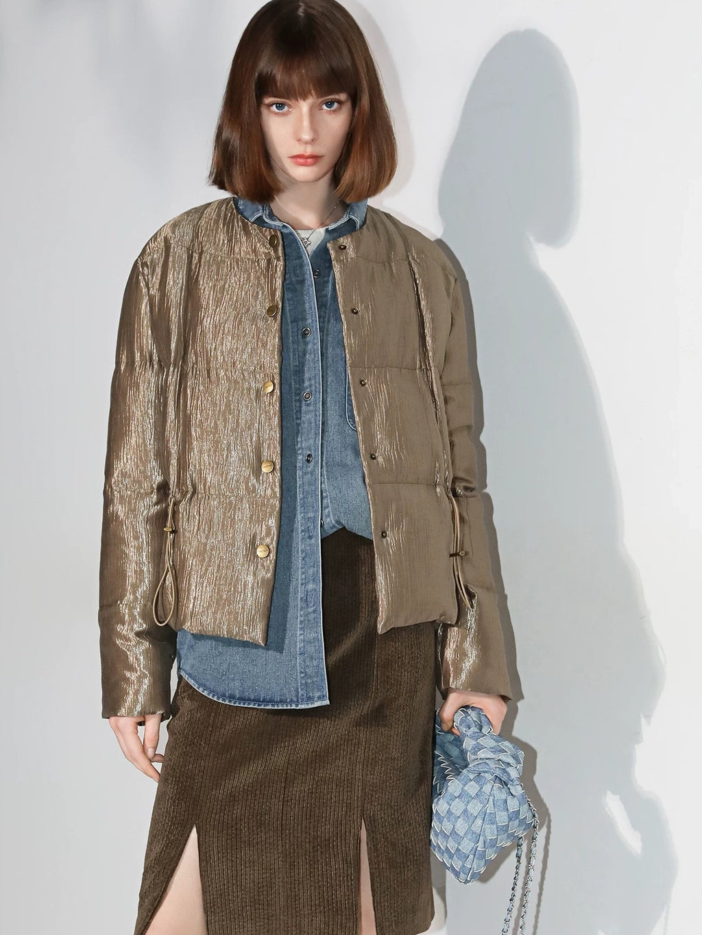 COCOBELLA Washed Distressed Loose Fit Denim Recycled Cotton Blend Pockets Women Jackets