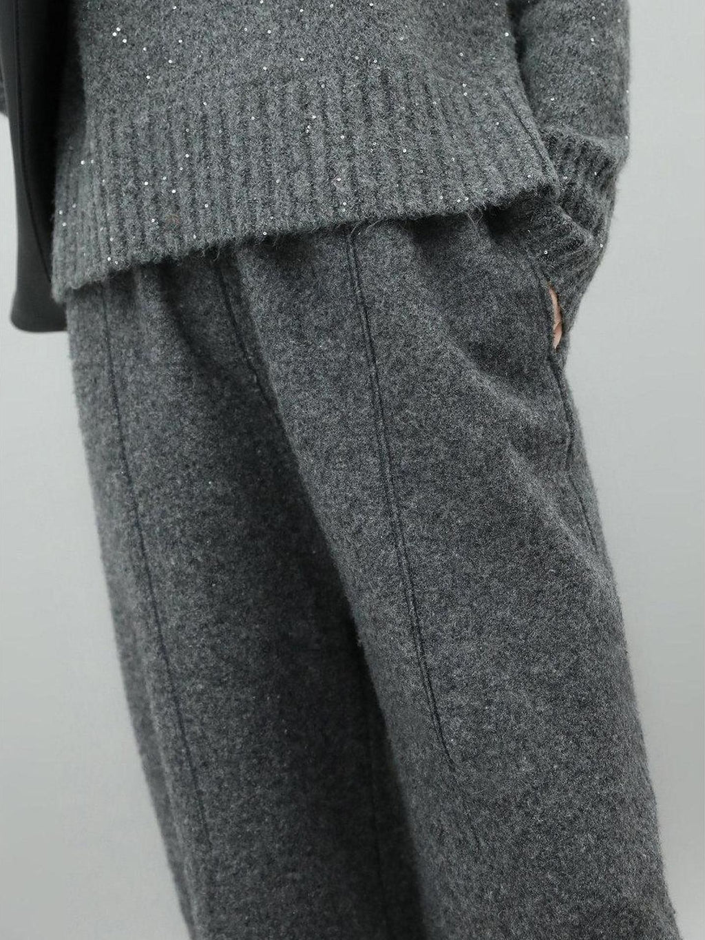 COCOBELLA Wool Blend 3D Tailored Lantern Straight Natural Waist Office Women Pants