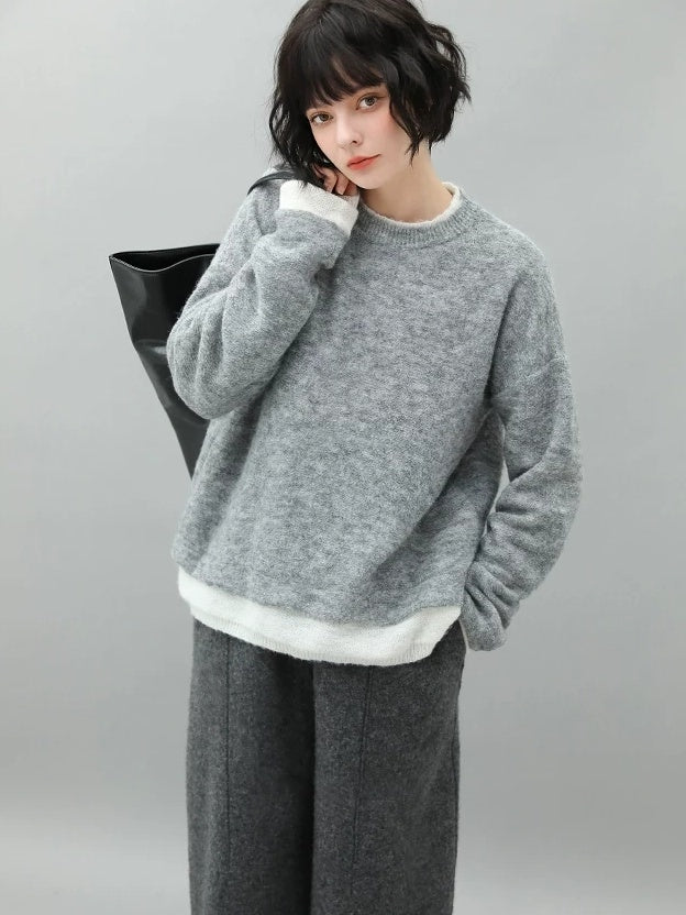 COCOBELLA Wool Blend 3D Tailored Lantern Straight Natural Waist Office Women Pants