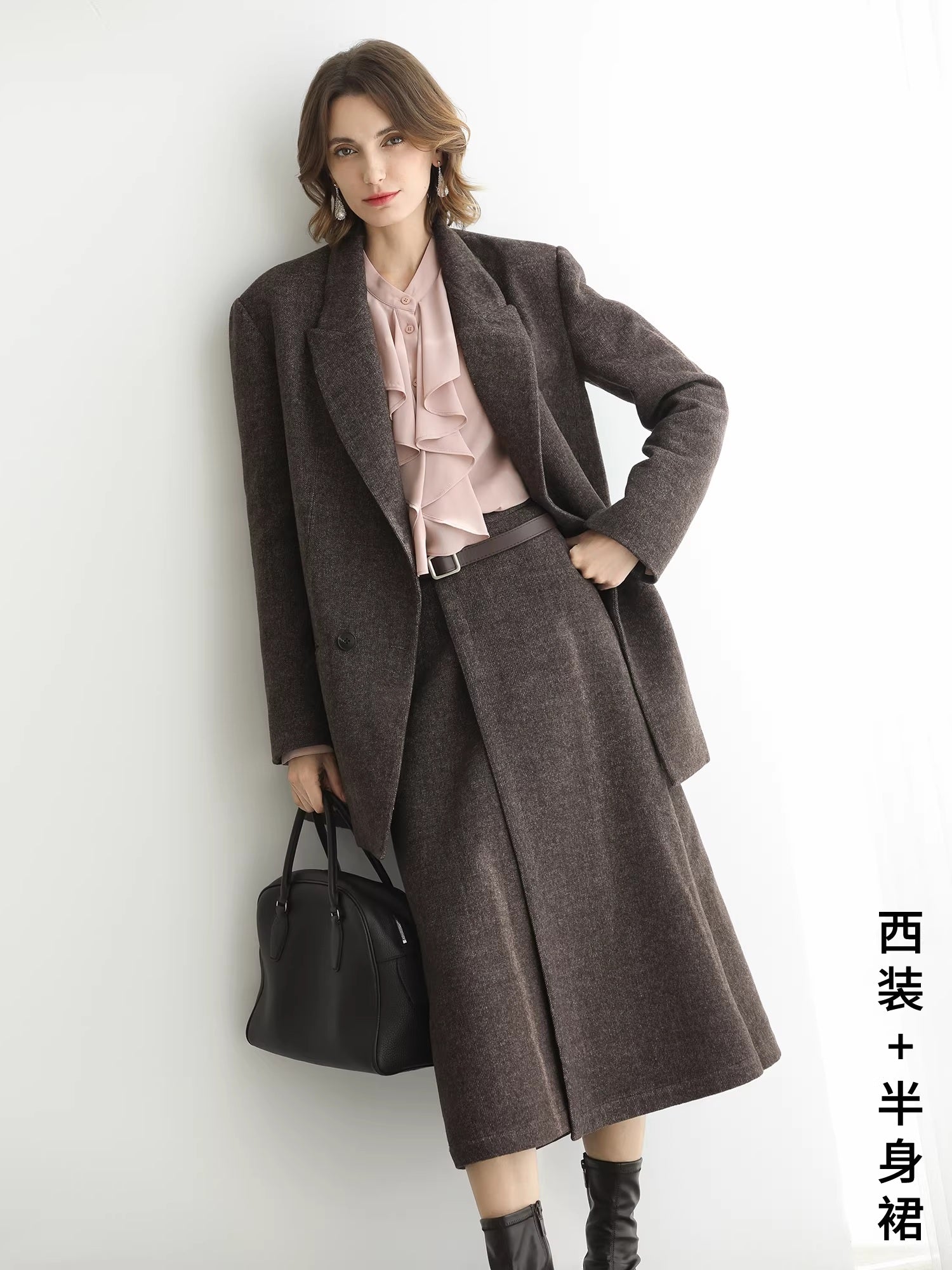 COCOBELLA_Wool_Blend_Double_Breasted_Notched_Lapel_Relaxed_Fit_Office_Women_Mocha_Jackets_MISSTT