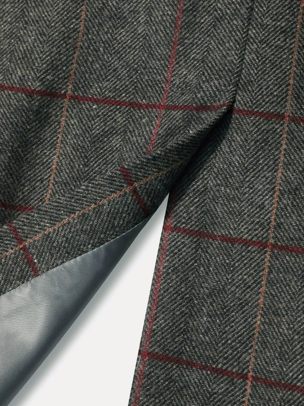 COCOBELLA Wool Blend Frayed Edge Straight Cut Women Gray Plaid Single Button Blazers