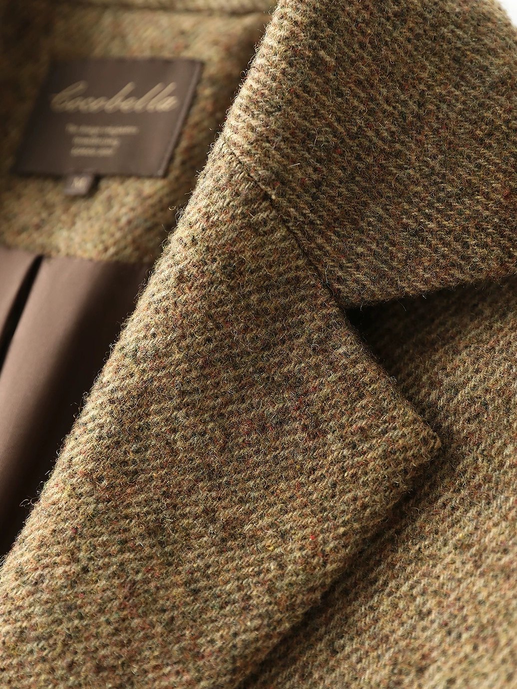 COCOBELLA Wool Blend Midlength Straight Open Cardigan Women Work Warm Ginger Coats