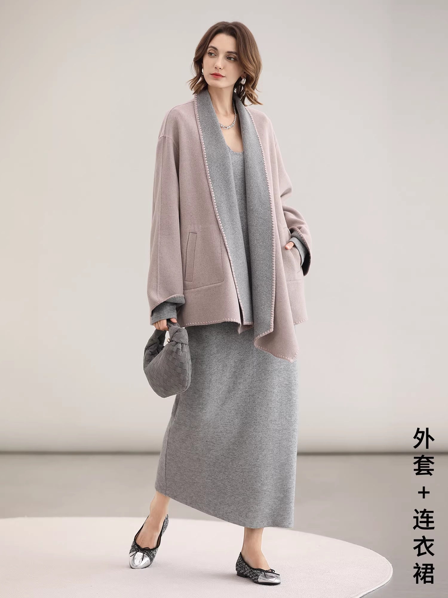 COCOBELLA_Wool_Blend_Shell_Embroidery_Loose_Fit_Lapel_Collar_Office_Wool_Overcoats_Coats_MISSTT