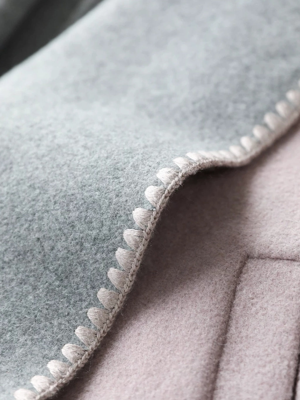 COCOBELLA Wool Blend Shell Embroidery Loose Fit Lapel Collar Office Wool Overcoats Coats