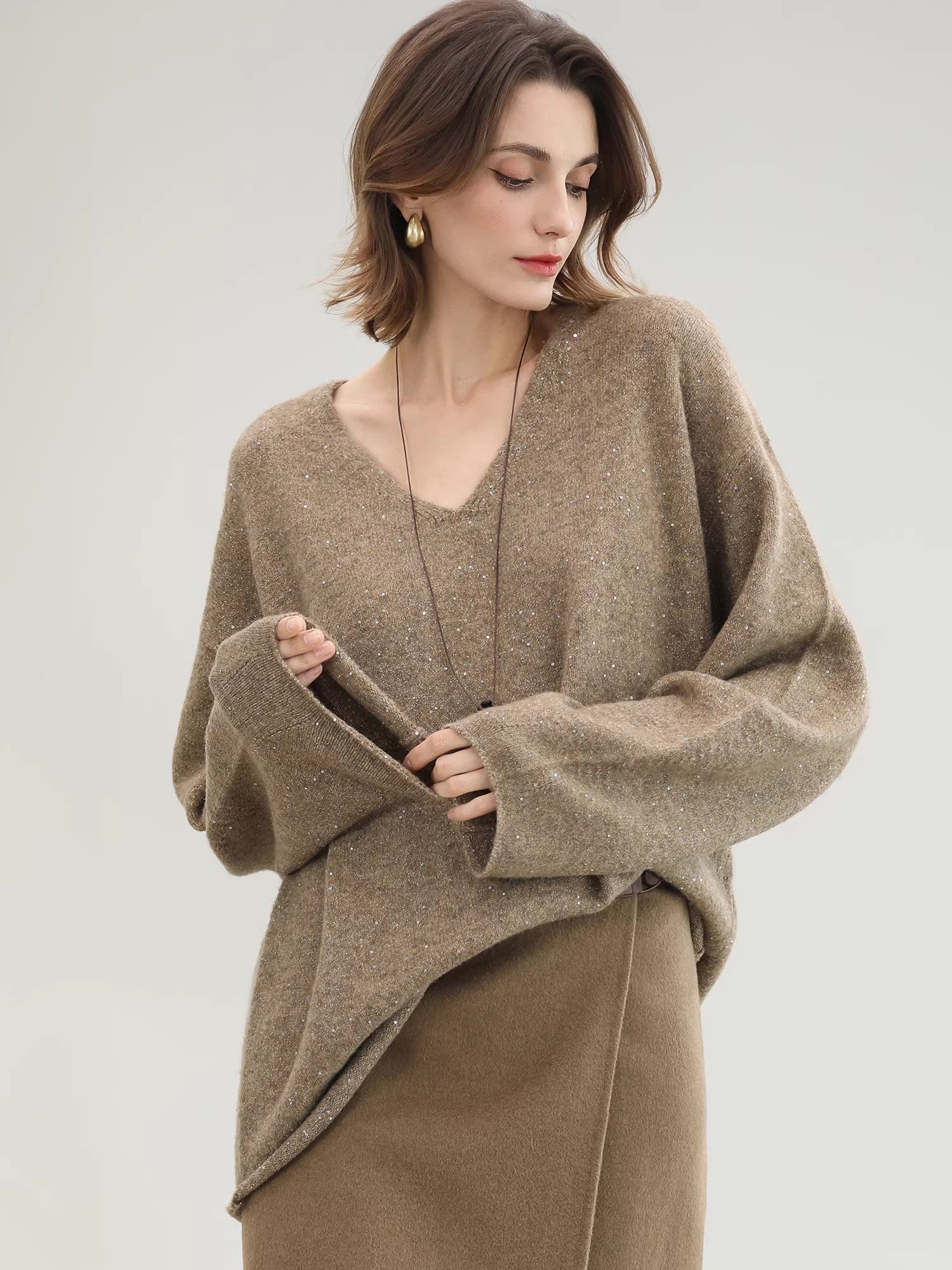 COCOBELLA_Wool_Blend_Shell_Embroidery_Tassel_Mid_Rise_Front_Slit_H_Silhouette_Office_Skirts_MISSTT