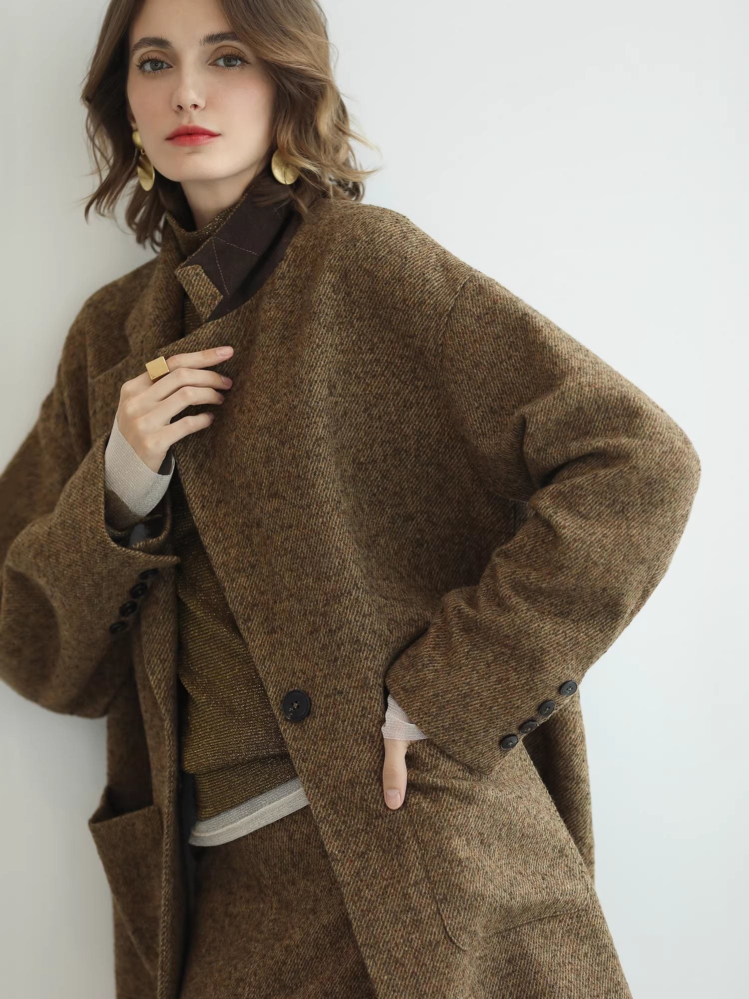 COCOBELLA_Wool_Blend_Tailored_Mid_Rise_Midi_Straight_H_Line_Front_Slit_Office_Women_Skirts_MISSTT