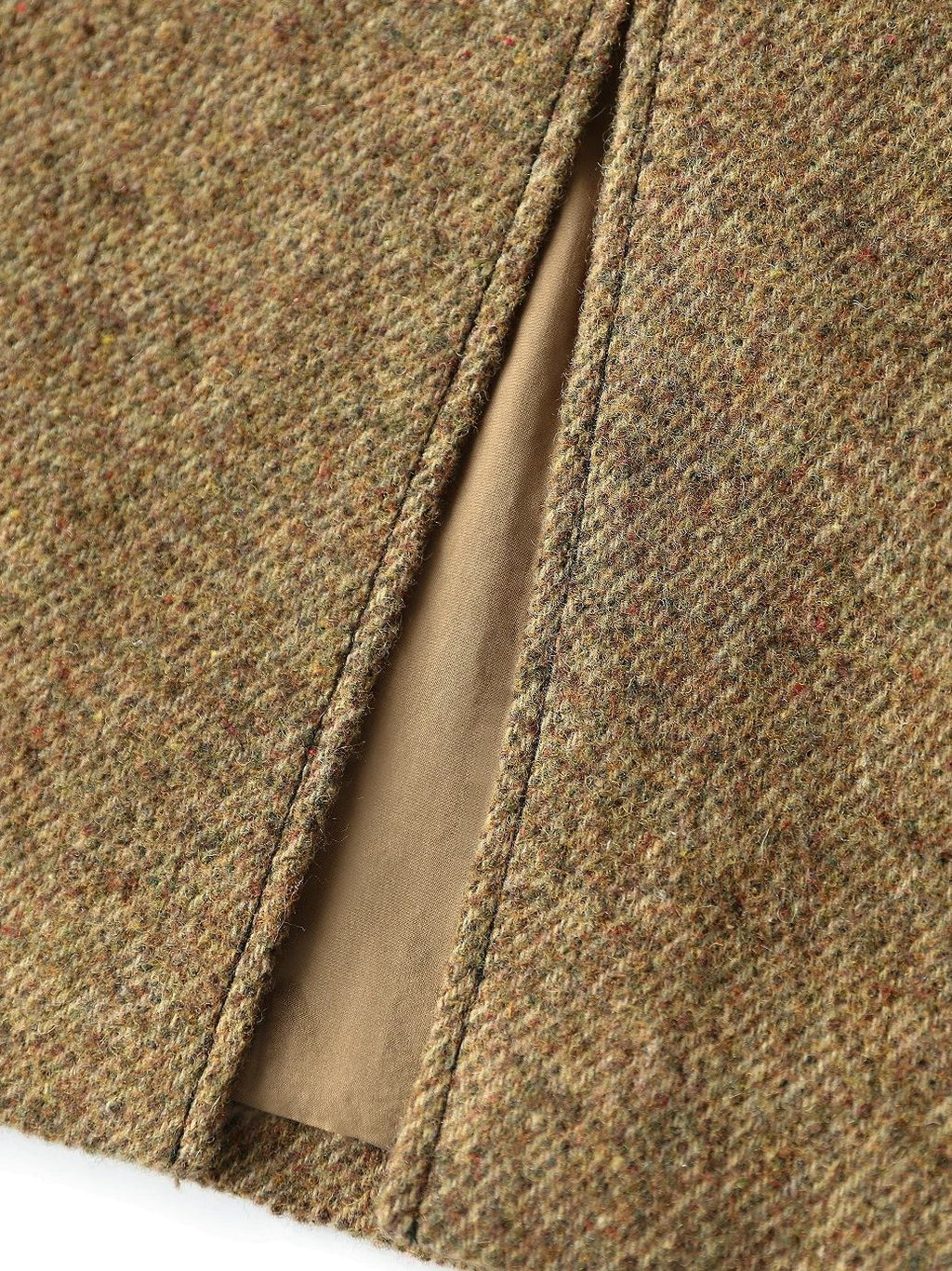 COCOBELLA Wool Blend Tailored Mid Rise Midi Straight H Line Front Slit Office Women Skirts