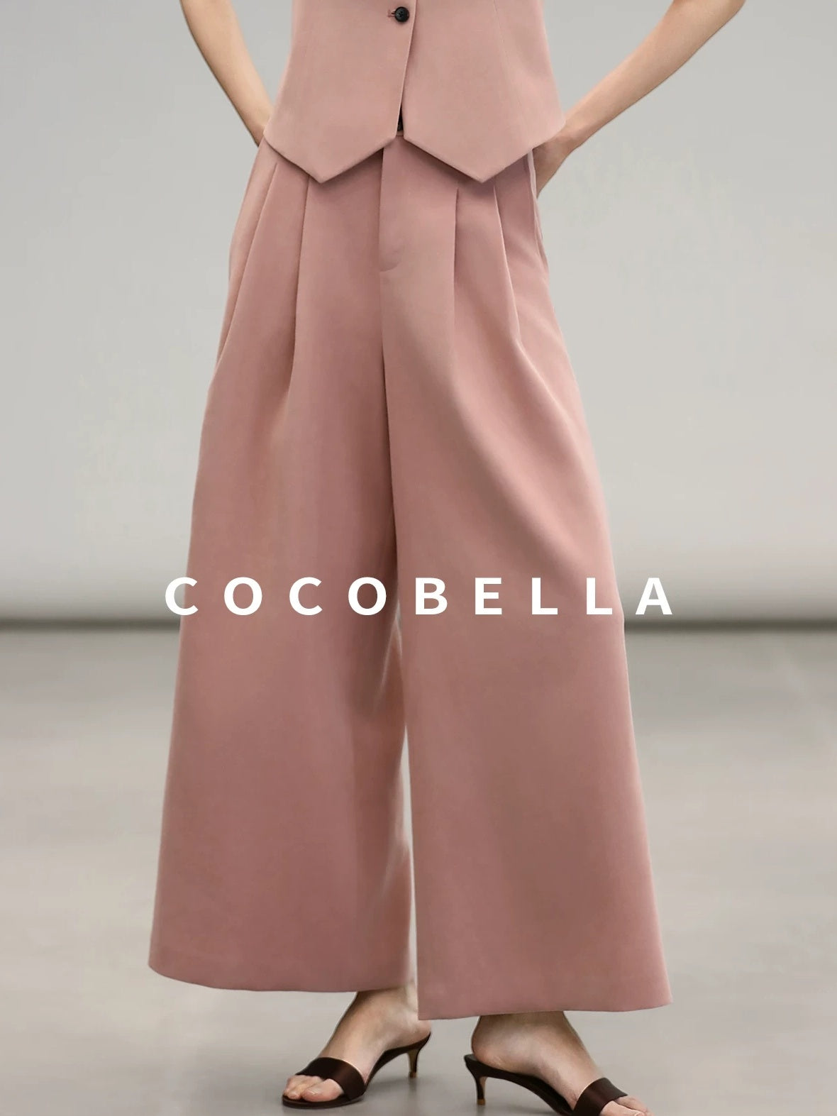 COCOBELLA Work Ready Button Double Breasted Straight Cut Short Honey Pink Women Blazers
